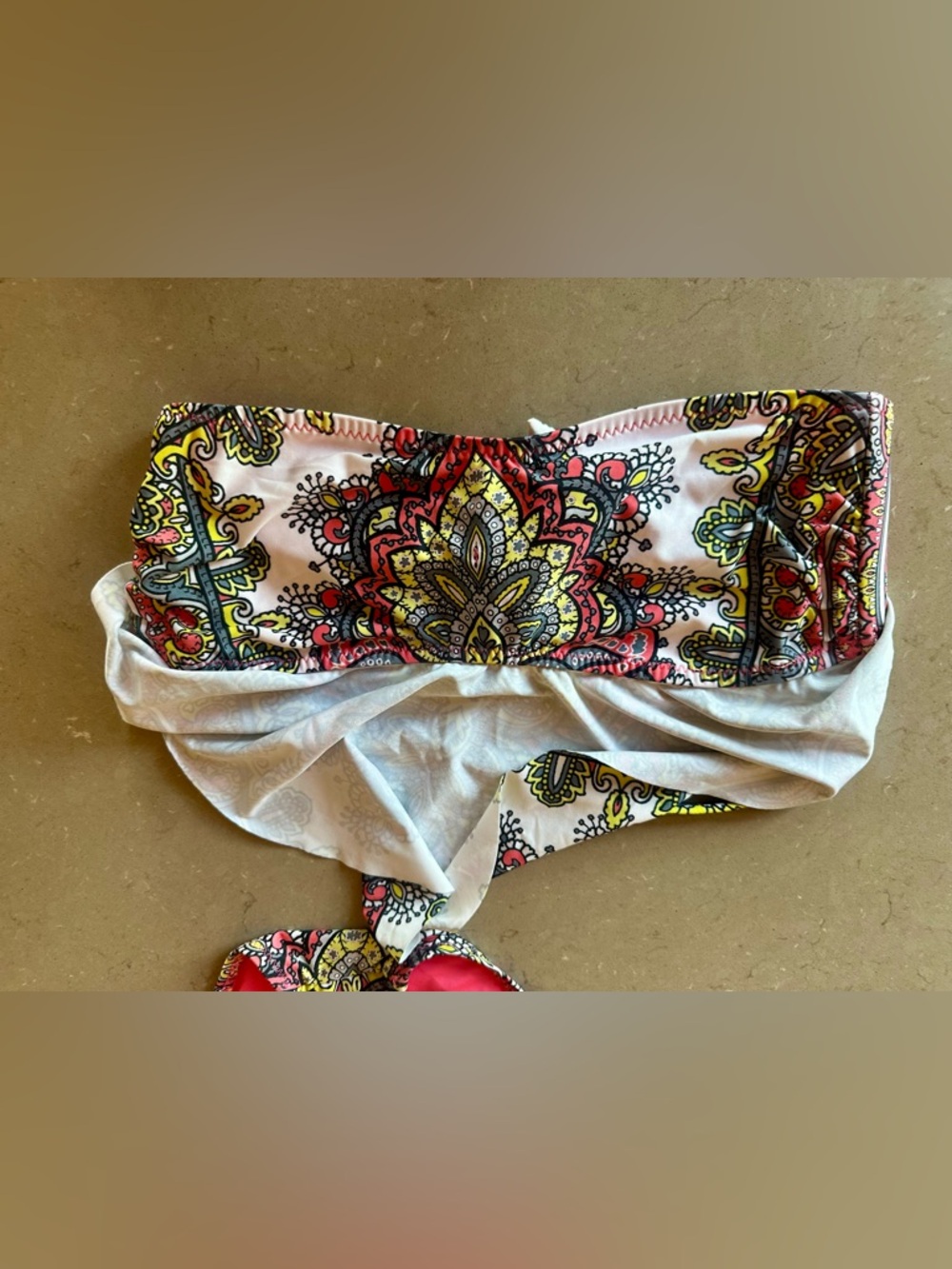 BECCA Rebecca Virtue Bikini Mixed Size Set Paisley Bandeau Print. Boho Swimsuit - Picture 5 of 13